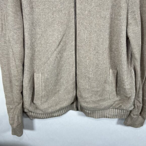 Johnson & Murphy Sherpa Lined Full Zip Wool Blend Sweater Womens XXL 2XL Beige - Picture 3 of 12